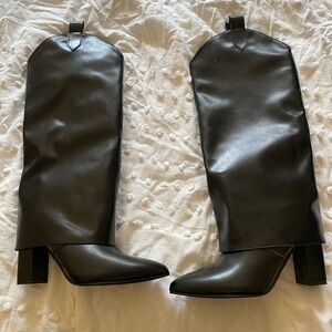 Black high knee boots